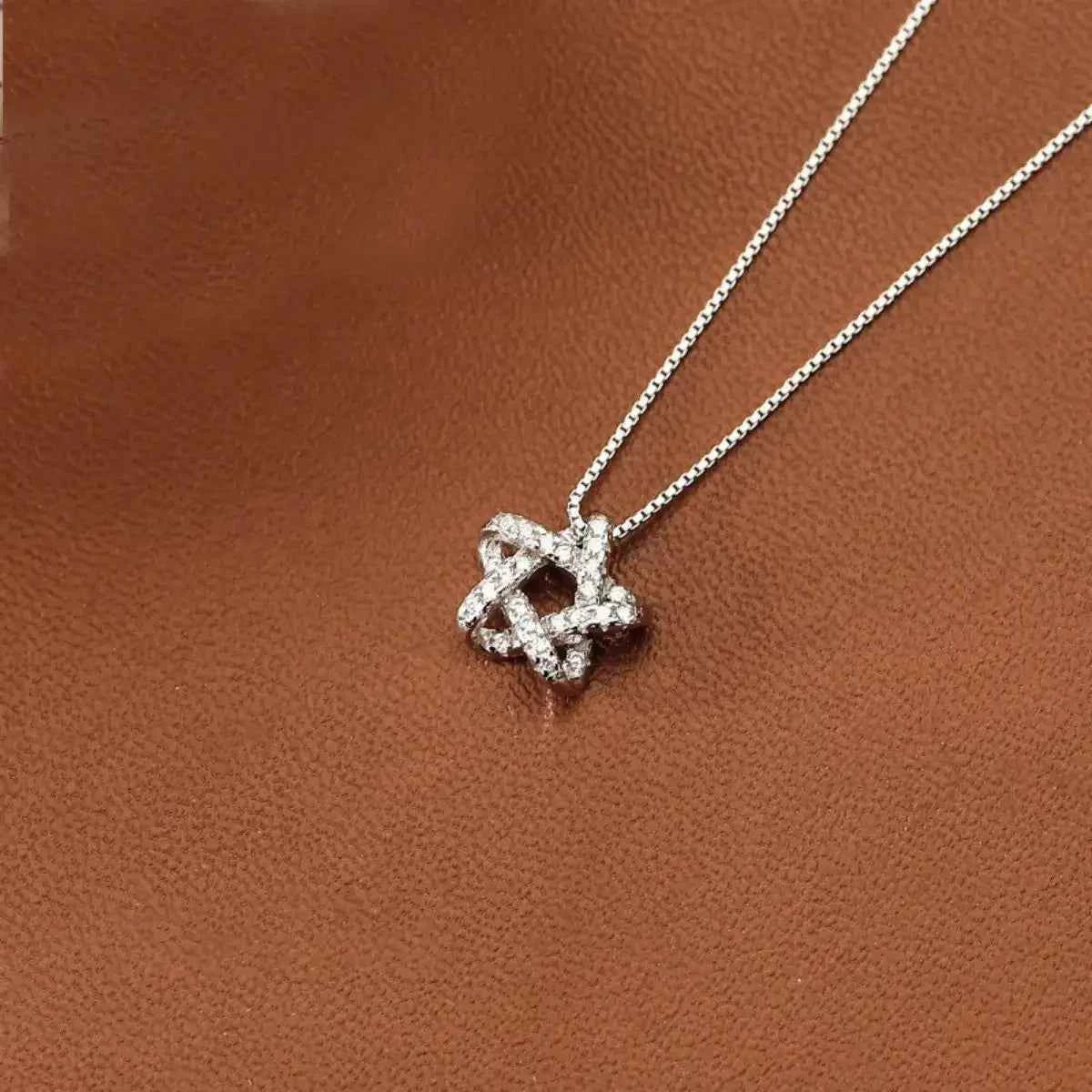 Zircon star necklace in silver-plated alloy — additional view 5