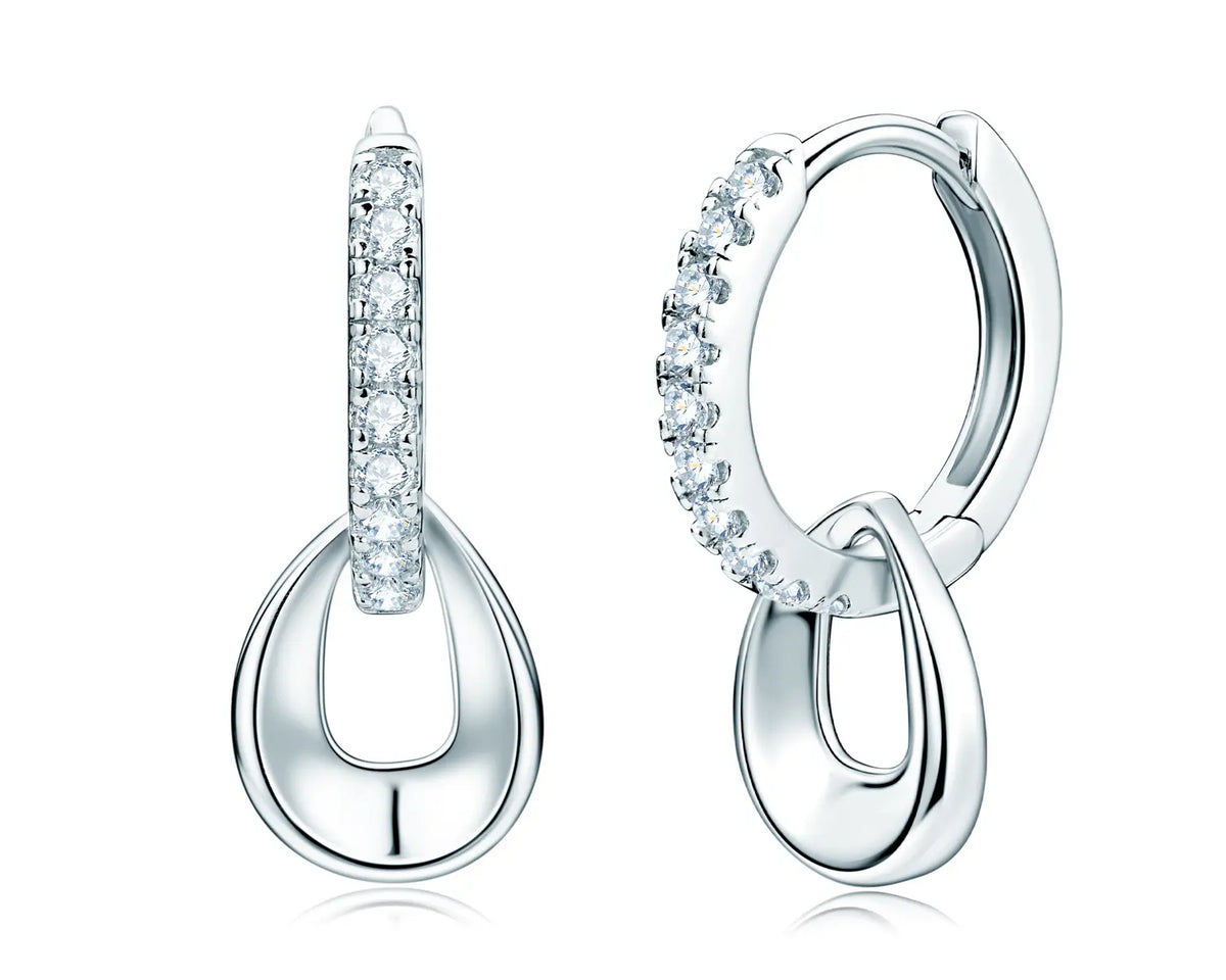 Silver and Gold Plated Tassel Cubic Zirconia Earrings for Evening Wear additional product view