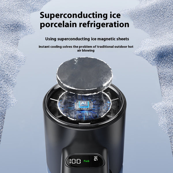 Rechargeable Handheld Cooling Fan, front product view