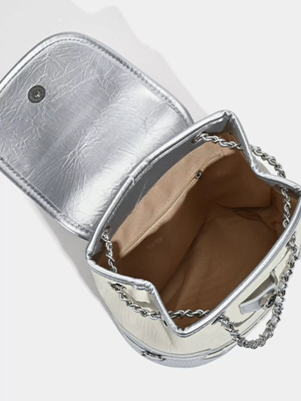 Mini Heart Flap PU Leather Backpack — product image 10