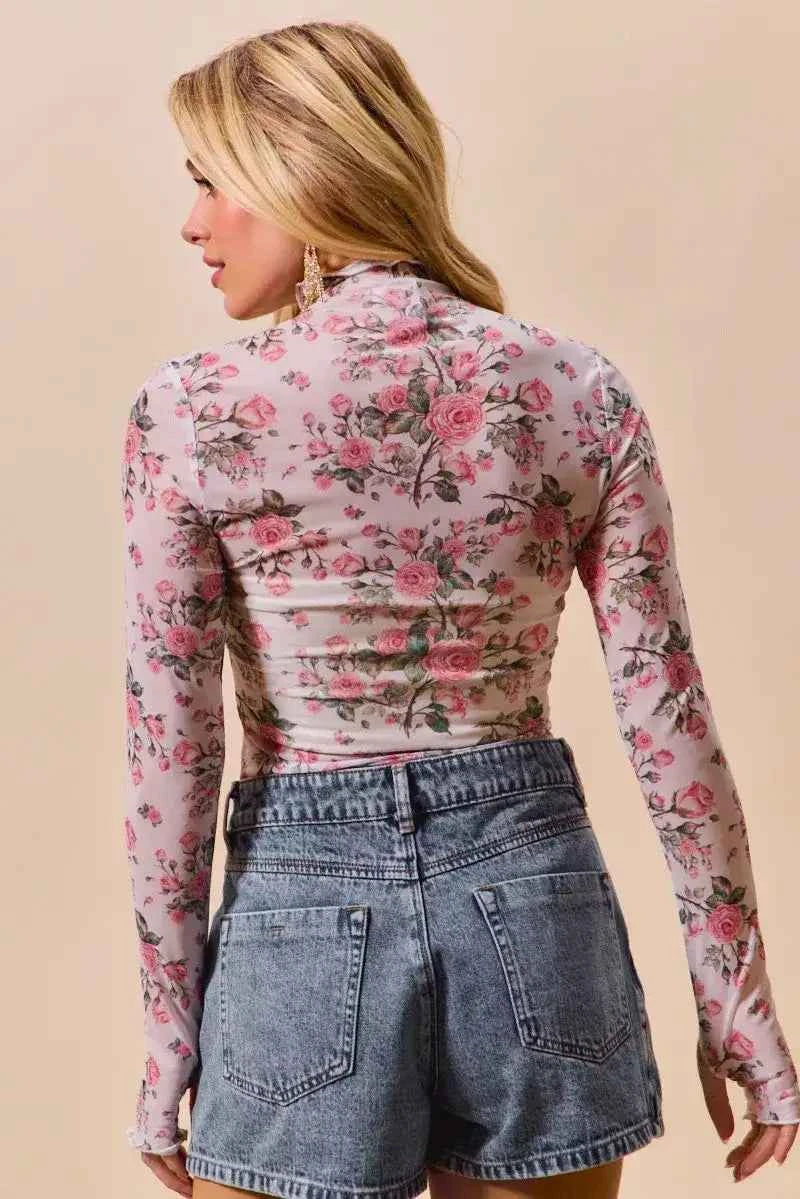 Sheer floral layering top — additional view 6