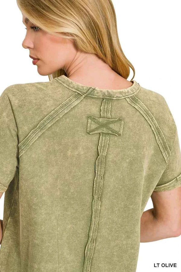 French terry curved hem top — additional view 4
