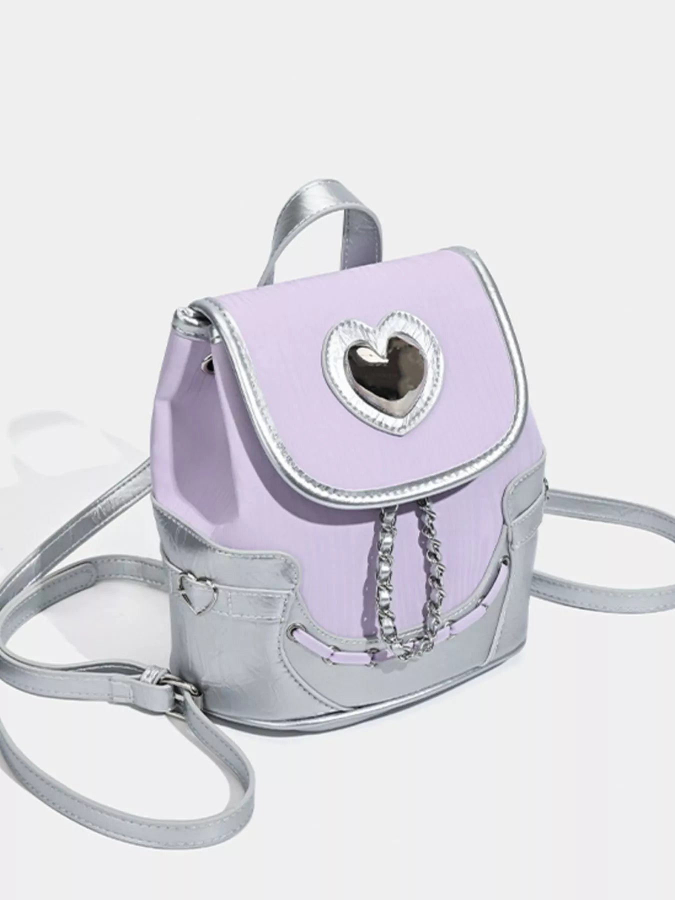 Mini Heart Flap PU Leather Backpack — product image 5