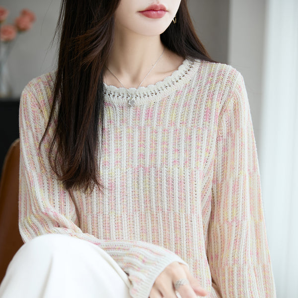 Hollow-Knit Crew Neck Sweater – view 5