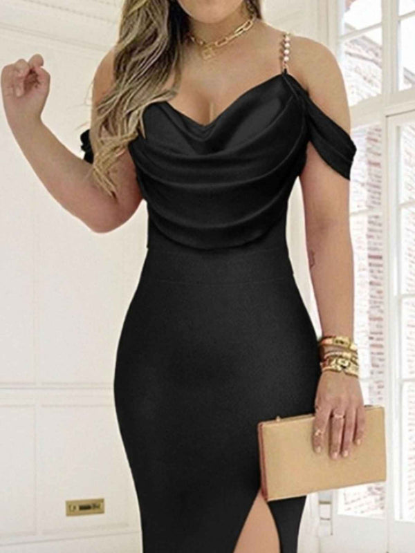 Slit cowl neck maxi dress — additional view 2
