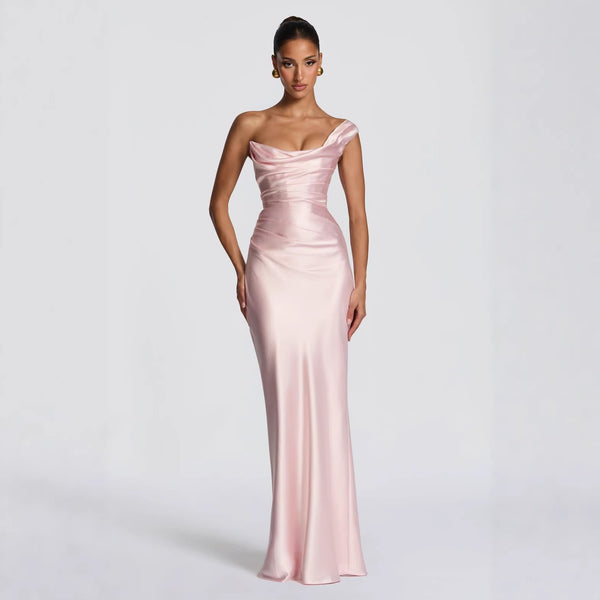 One-Shoulder Sleeveless Evening Dress view 2
