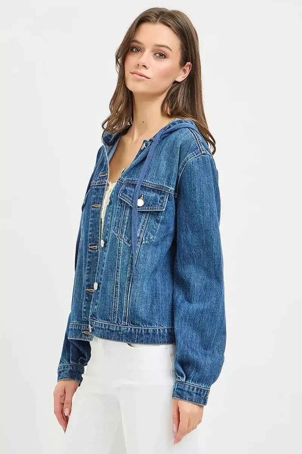 Denim jacket with hoodie — additional view 4