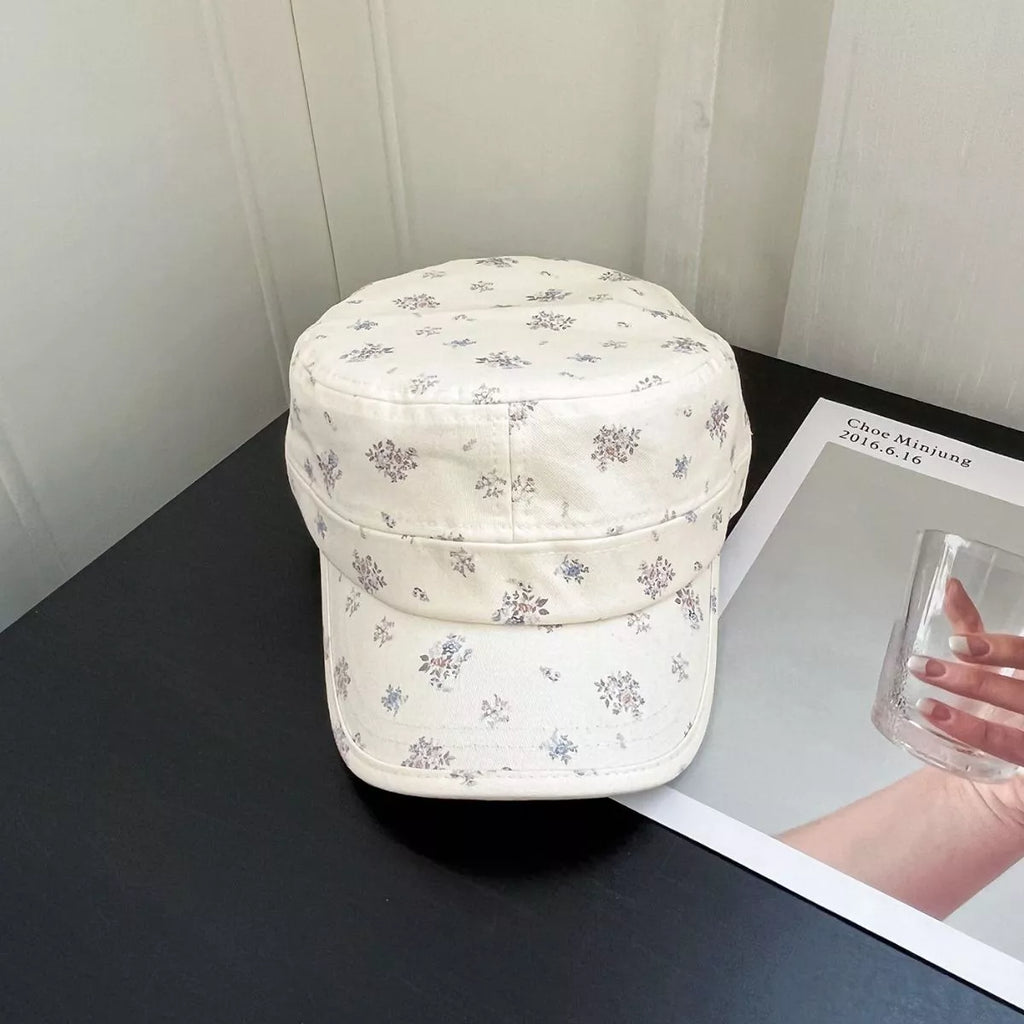 Floral print flat top hat — primary view