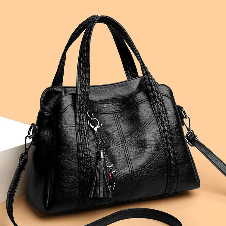 Tassel PU Handbag, front product view