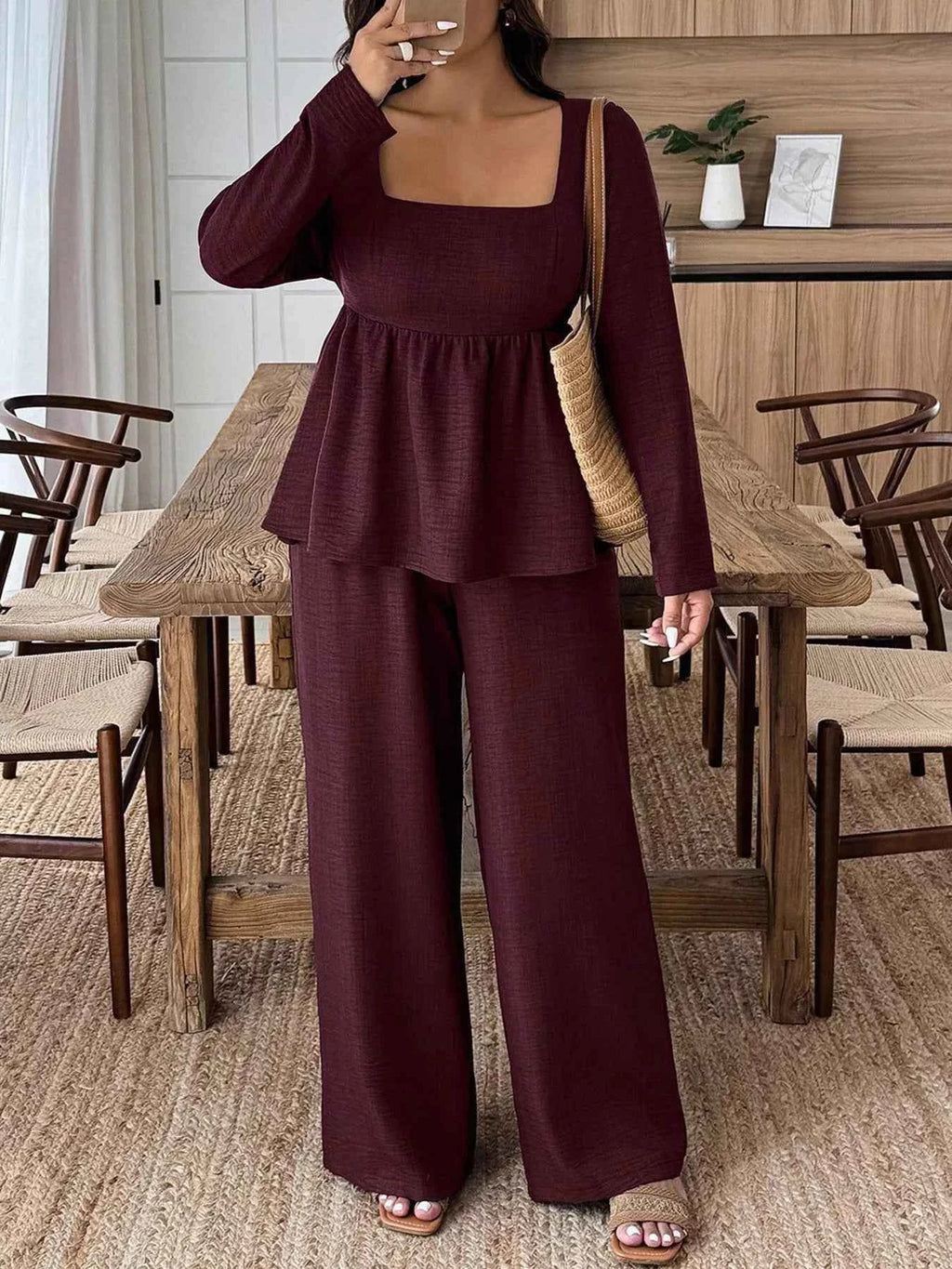 Plus size long sleeve two-piece set — additional view 7