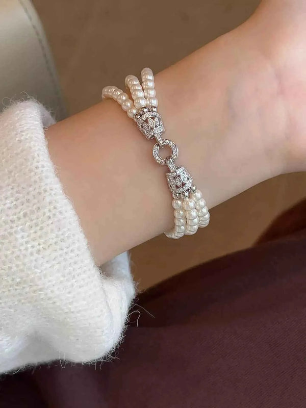 Three layer pearl bracelet — additional view 5