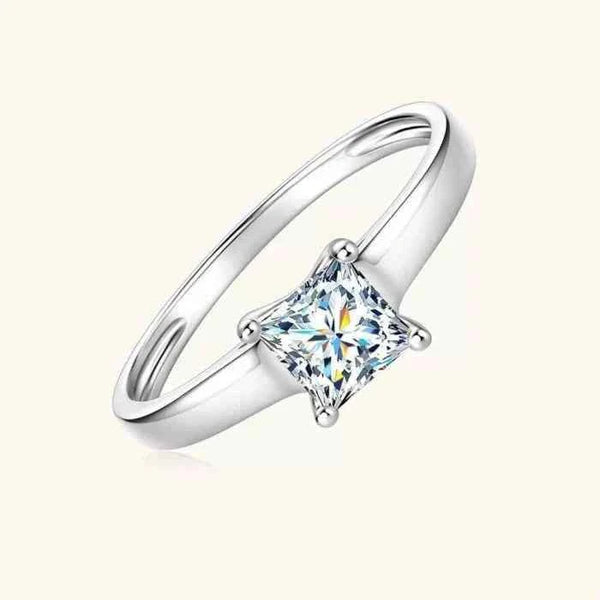 Minimalist silver-plated zircon ring — primary view