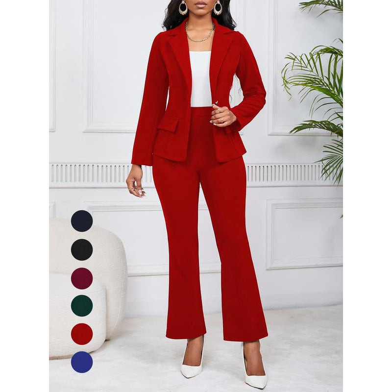 Women's Solid-Color Blazer & Pants Set — product image 3