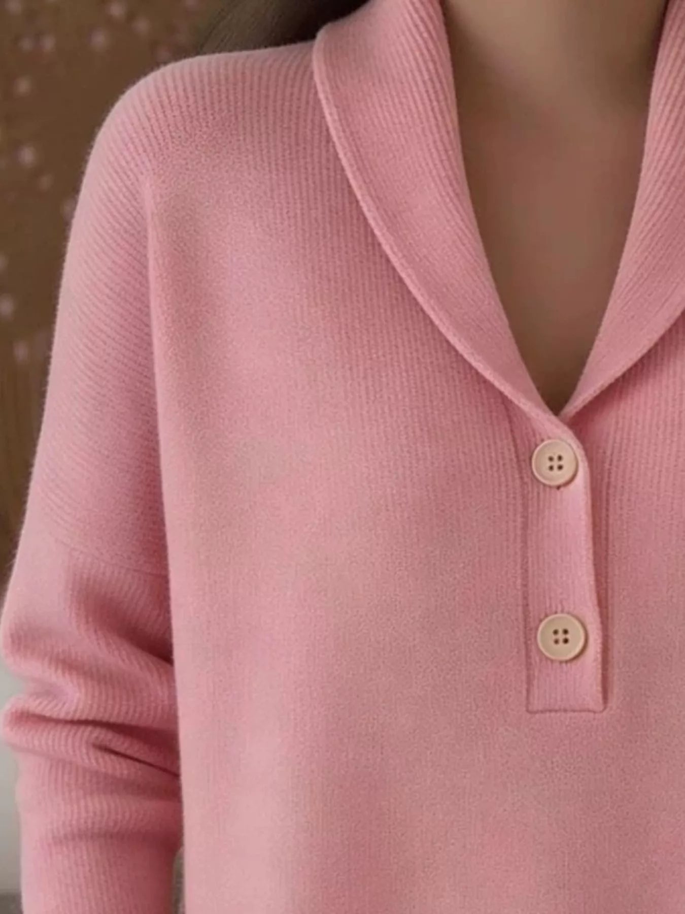 Full Size Button Detail Long Sleeve Sweater, product view 7