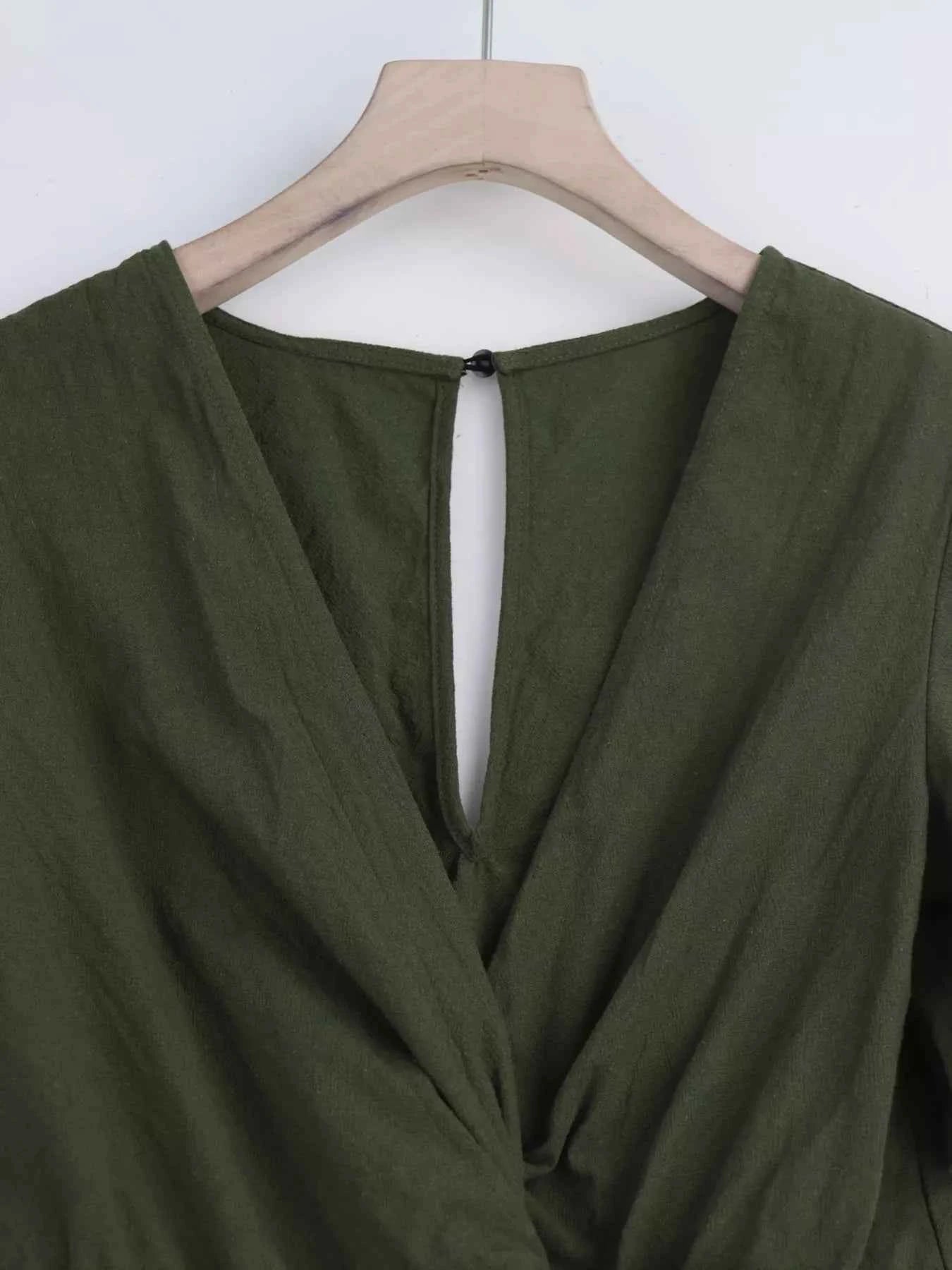 Tie waist flutter sleeve romper — additional view 8