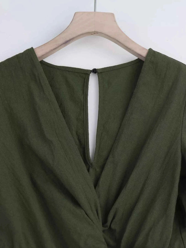 Tie waist flutter sleeve romper — additional view 8