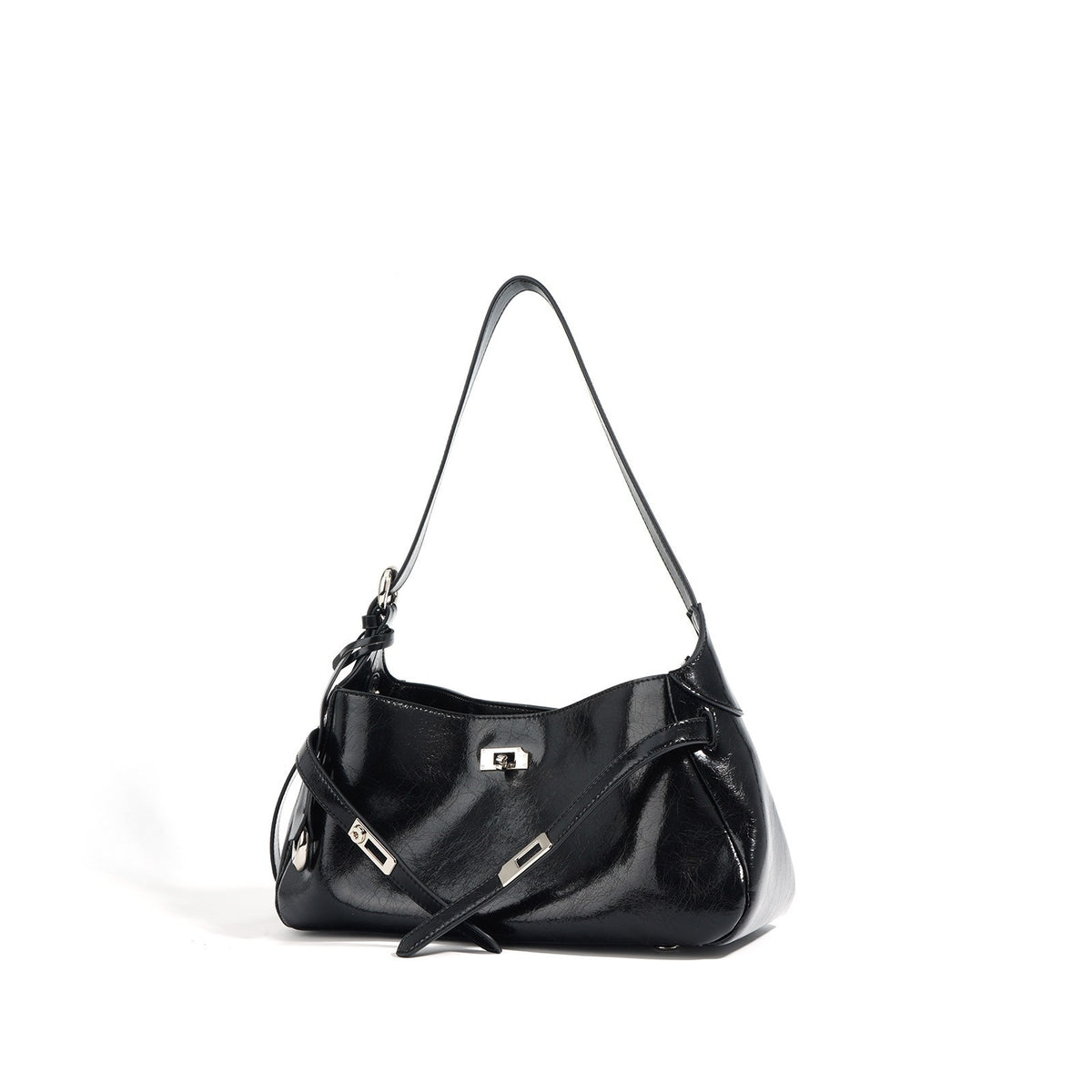 Genuine Leather Lock Crossbody Bag for Women additional product view