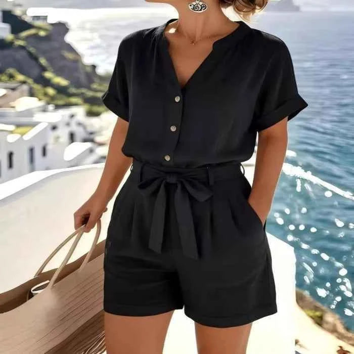 Two-piece summer shirt and shorts set — additional view 3
