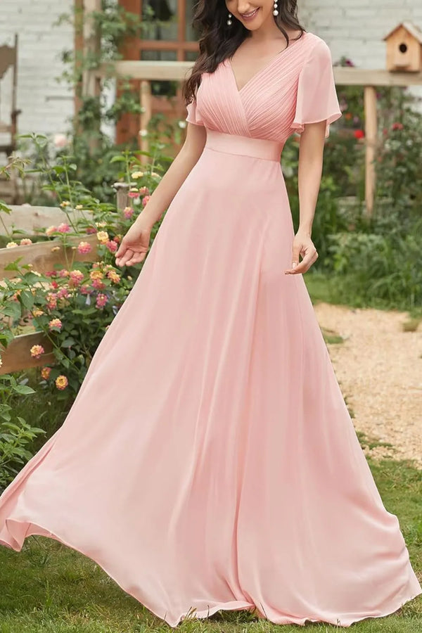Surplice Flutter Sleeve Maxi Dress view 2
