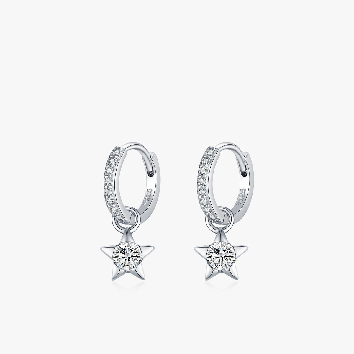 Silver Plated Star Earrings additional product view