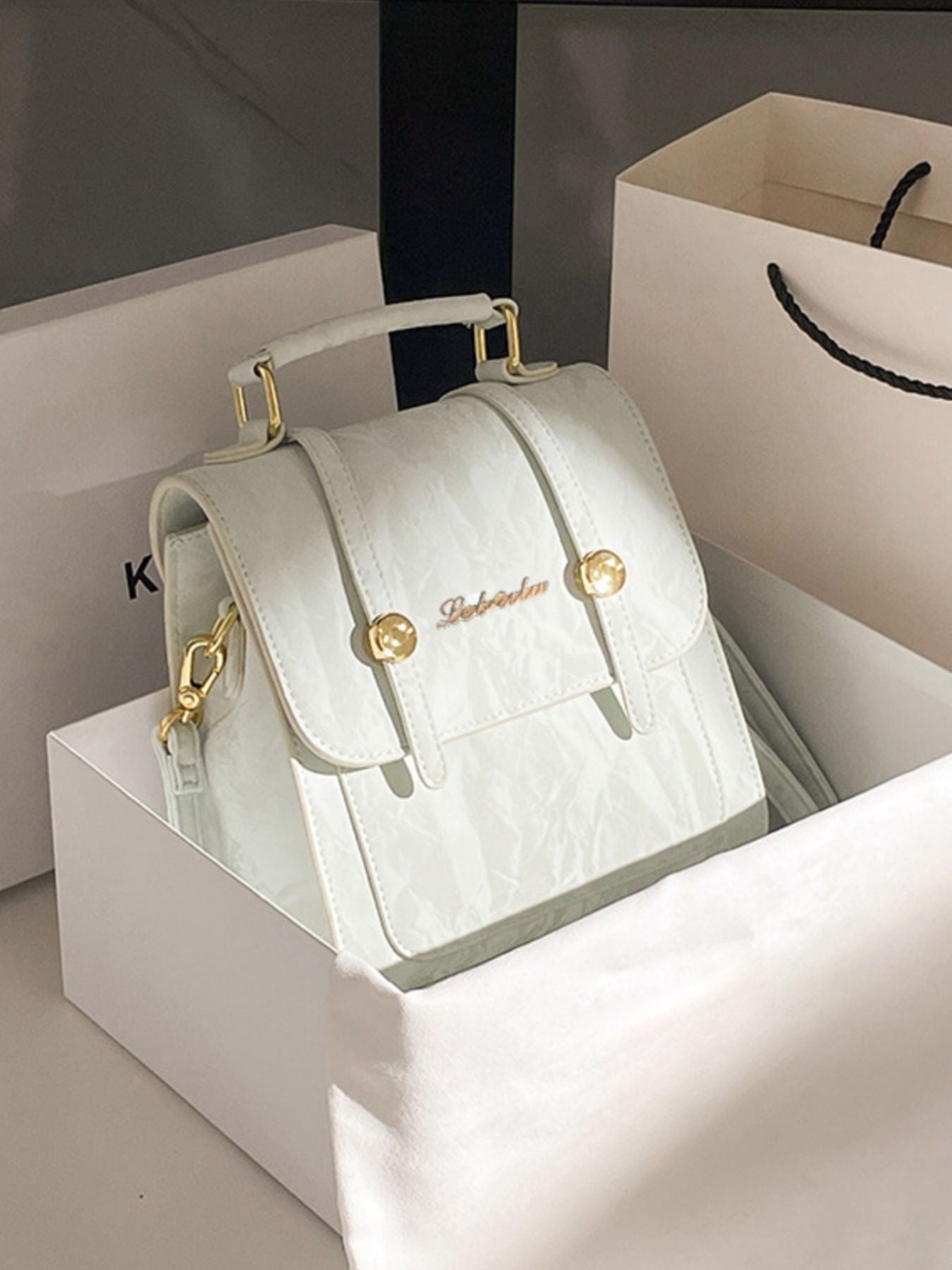 Mini Convertible PU Leather Backpack — product image 3