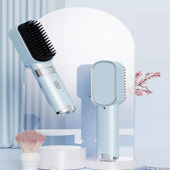 2-in-1 cordless ionic straightening brush — primary view