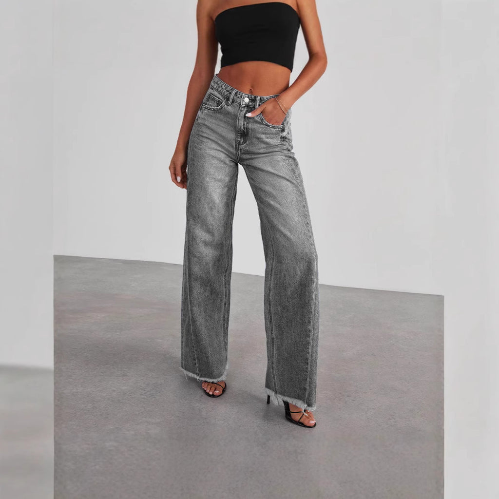 Wide-leg jeans styling