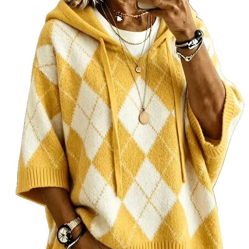 Hooded drawstring sweater, alternate view