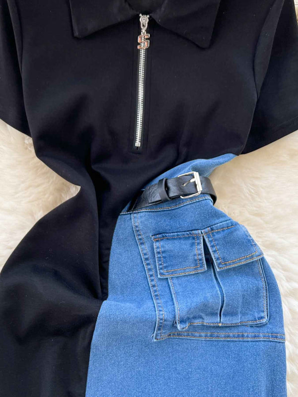 Plus size denim midi dress — additional view 5