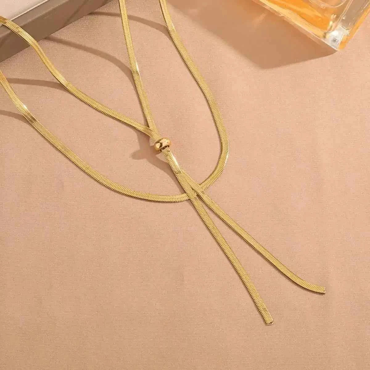 Layered snake chain Y necklace — additional view 3