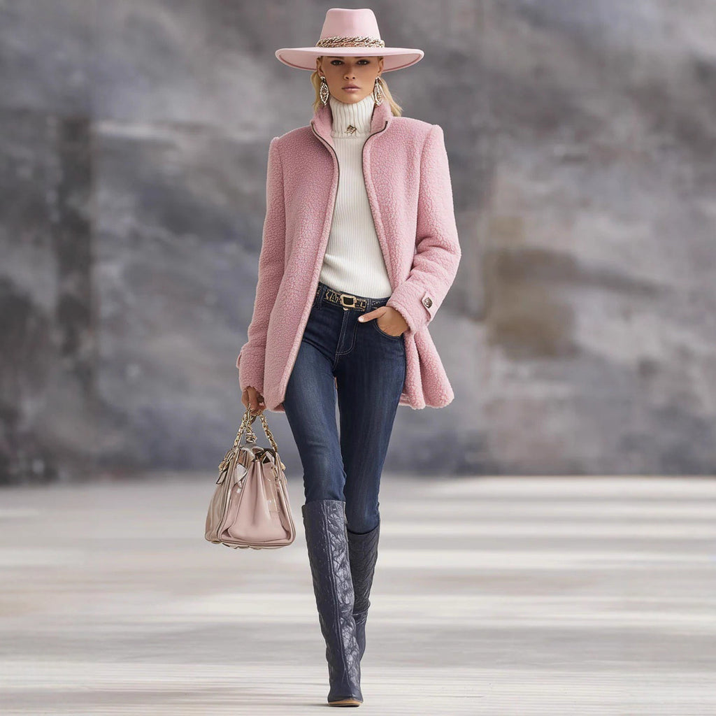Zip-up fleece jacket for women