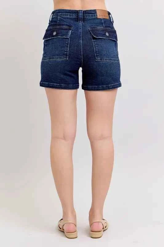 High-rise back flap pocket shorts — additional view 4