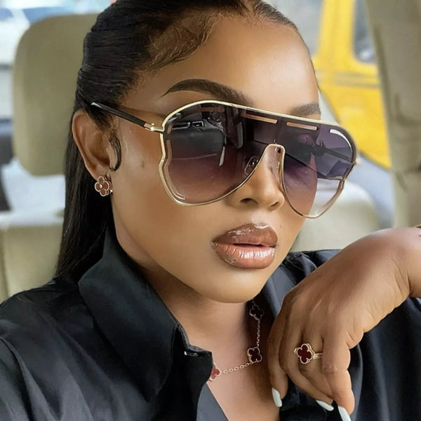 Oversized aviator gradient sunglasses — primary view
