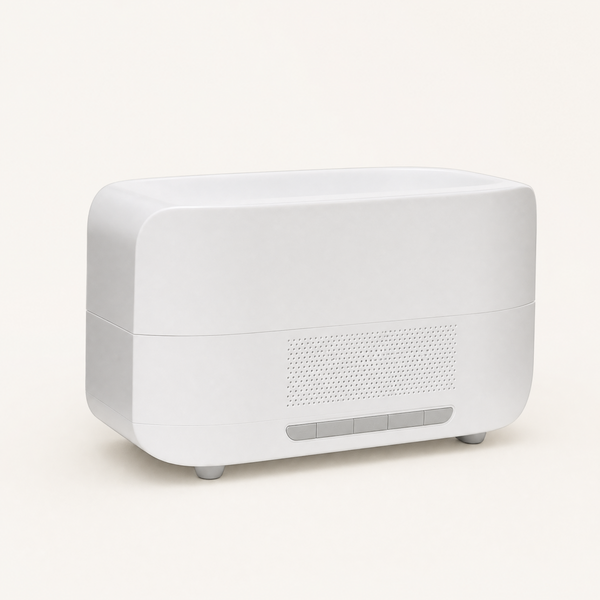 Multifunctional Aromatherapy Humidifier with Bluetooth Speaker, shown in a clear product image