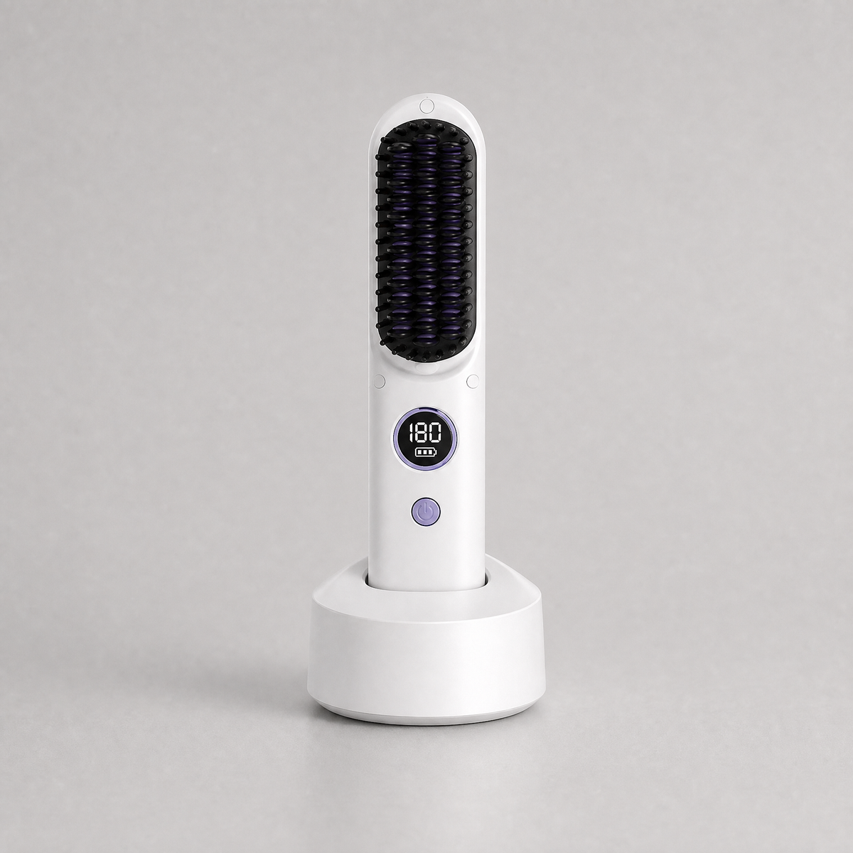 Cordless 2-in-1 Straightening and Curling Comb, shown in a clear product image