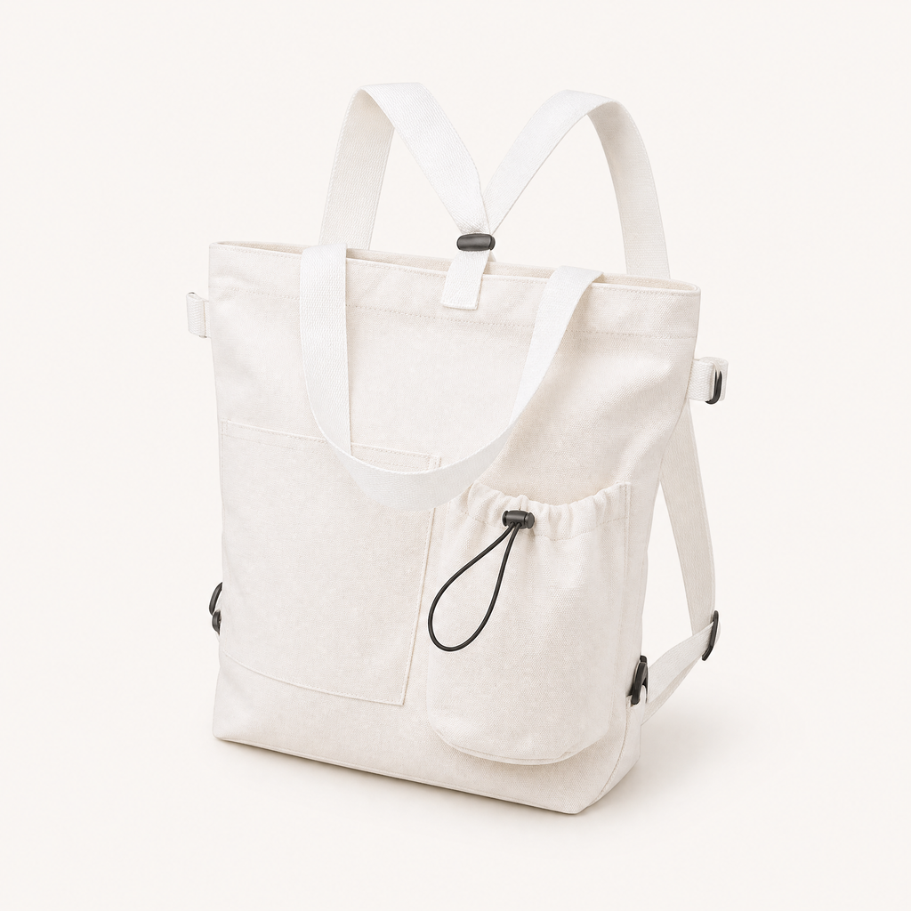 Canvas Backpack Tote Bag for Women – Preppy Student Shoulder Bag, front product view