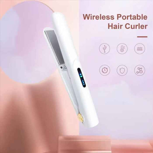 Cordless rechargeable hair straightener — primary view