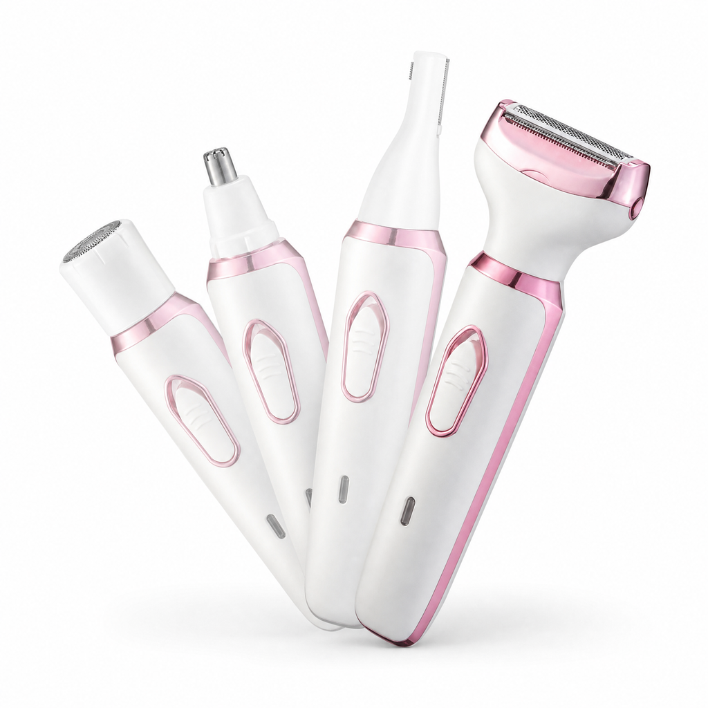 4-in-1 Women's Electric Razor & Trimmer, shown in a clear product image