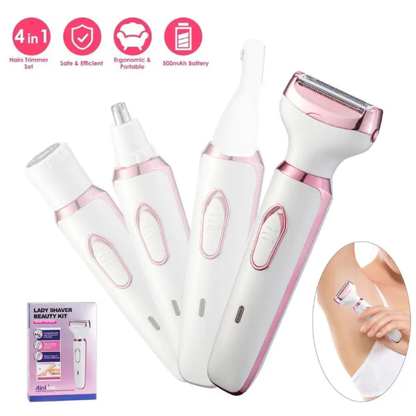 4-in-1 women's electric razor and trimmer — primary view