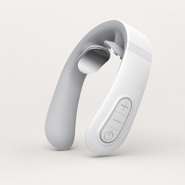 Wearable Neck Massager with Heat (F6) shown in a clear product image