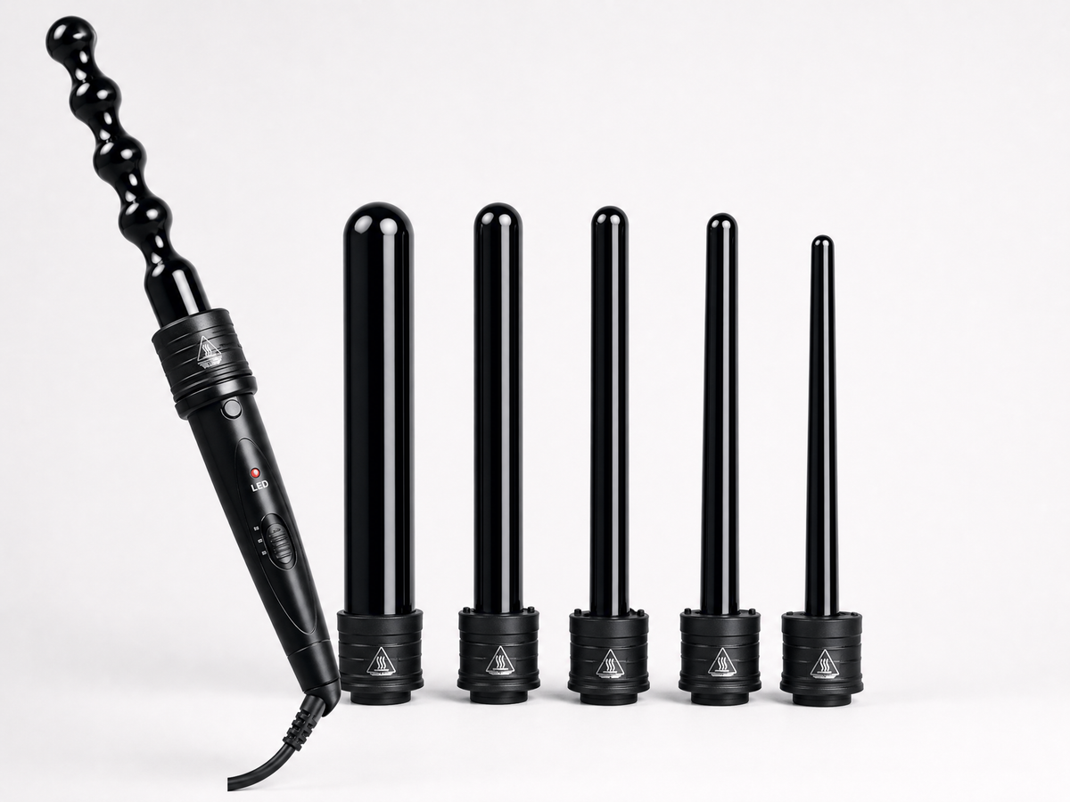 6-in-1 Interchangeable Ceramic Curling Wand Set product image