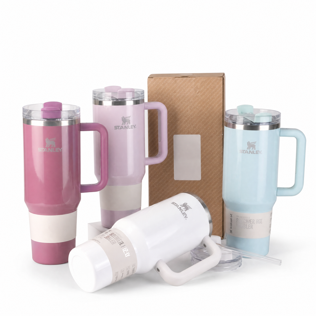64oz Insulated Stainless Steel Tumbler with Handle & Straw, product view 12