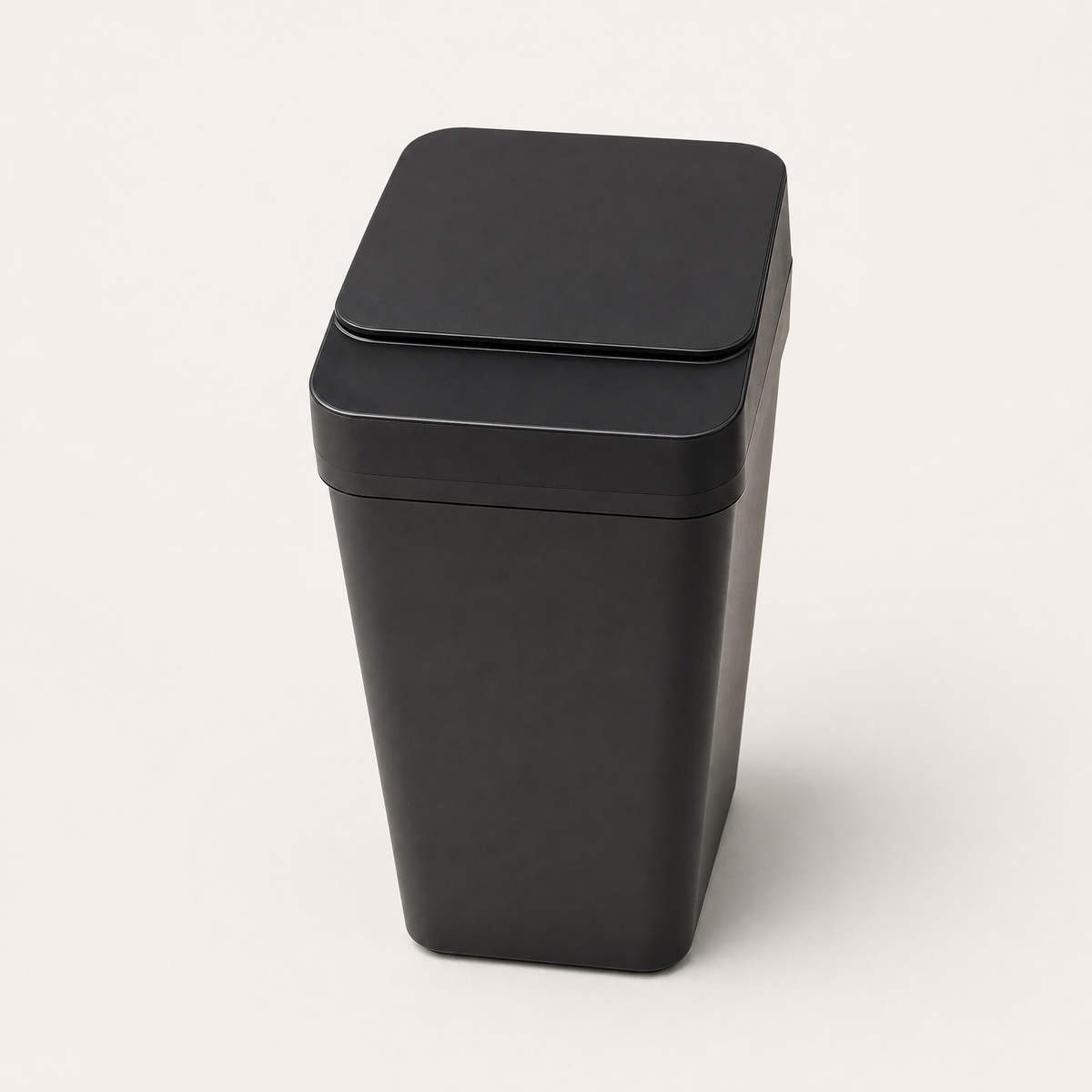 Motion Sensor Smart Trash Can with Foot Pedal, shown in a clear product image