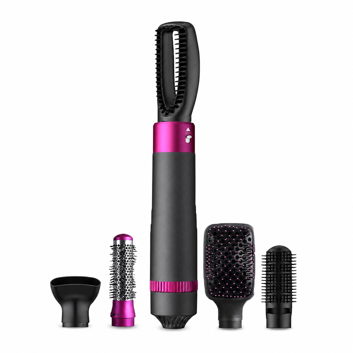 5-in-1 Hot Air Styling Comb with 3 Speed Settings, shown in a clear product image