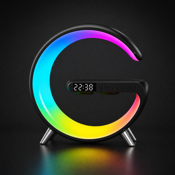 Elevate Your Bedroom Aesthetic with the RGB Wireless Alarm Clock shown in a clear product image