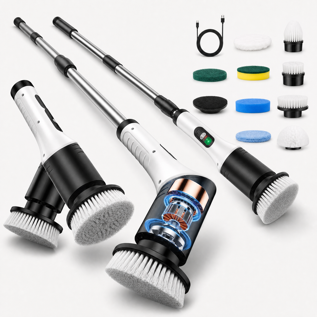 Spin Cordless Electric Scrubber for Effortless Cleaning and versatile Convenience, front product view