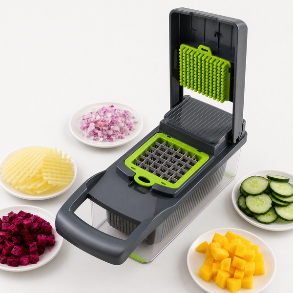 16-Piece Multifunctional Vegetable Chopper, shown in a clear product image