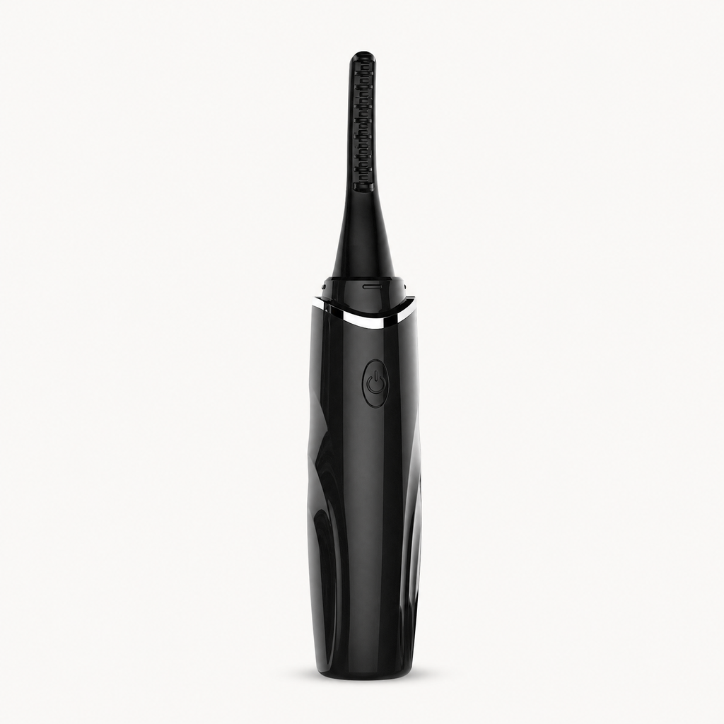 Electric Heated Eyelash Curler with Digital Display, shown in a clear product image