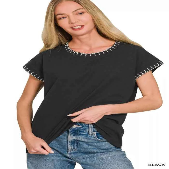 Textured oversized cotton top — primary view