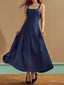 Square Neck A-Line Denim Dress — additional view 2